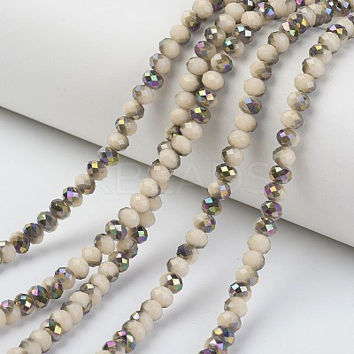 Electroplate Opaque Glass Beads Strands EGLA-A034-P8mm-R07-1