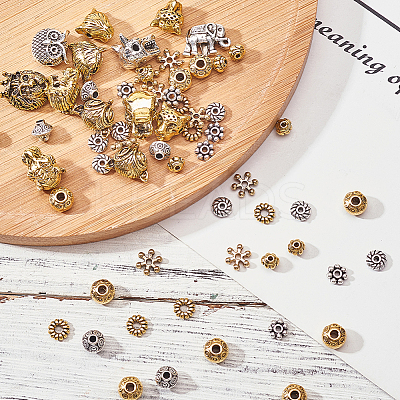 Tibetan Style Alloy Beads and Beads Spacers TIBEB-PH0004-69-1