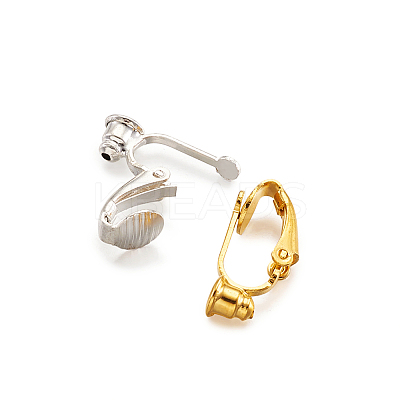 Brass Clip on Earring Converter KK-TA0007-43-1