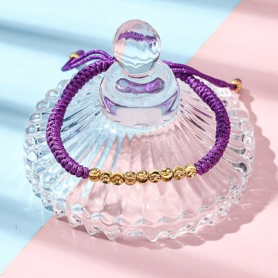 Polyester Cord Braided Bead Bracelets for Women BJEW-L698-01G-11-1