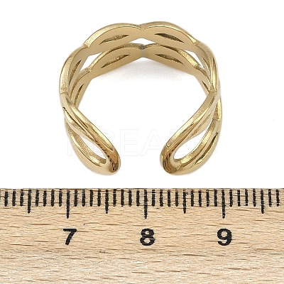 304 Stainless Steel Cuff Rings RJEW-D332-07G-1