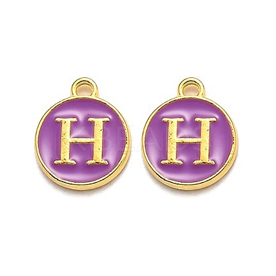 Golden Plated Alloy Enamel Charms LS-ENAM-Q437-12H-1