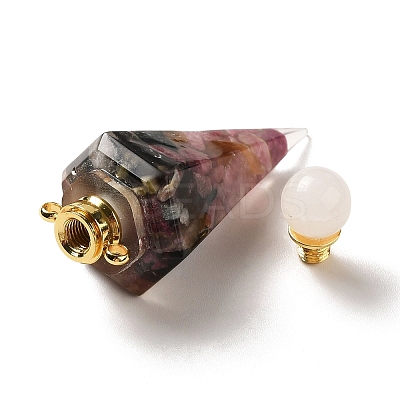 Natural Tourmaline Perfume Bottle Pendants G-H285-01G-07-1