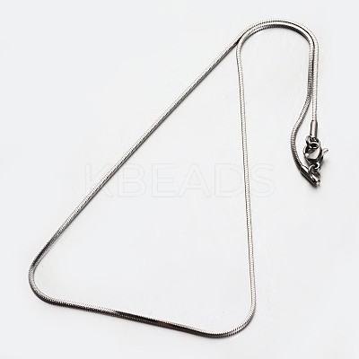 Non-Tarnish 304 Stainless Steel Square Snake Chain Necklaces LS-NJEW-M114-32-P-1