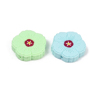 Flower Food Grade Silicone Focal Beads SIL-A011-02C-1
