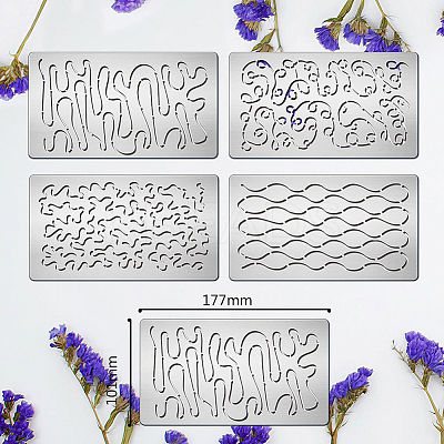 4Pcs 4 Styles Steel Cutting Dies Stencils DIY-BC0004-20-1