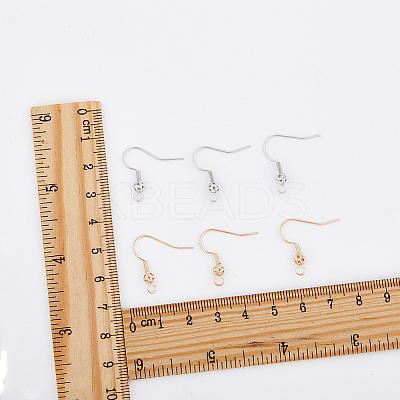 140Pcs 2 Colors Brass French Hooks with Coil and Ball KK-DC0003-28-1