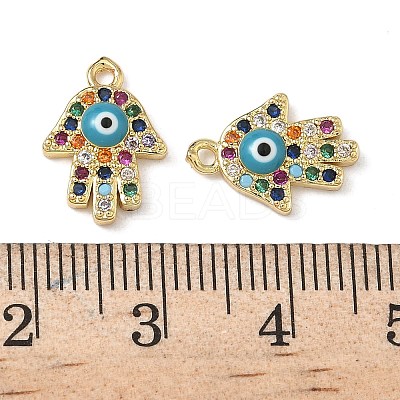 Brass Micro Pave Cubic Zirconia Charms KK-G391-09G-1-1