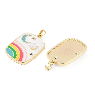 Brass Enamel Pendents KK-R212-07G-1