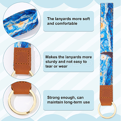 Printed Polyester Ribbon Wristlet Keychain KEYC-BC0001-03B-1