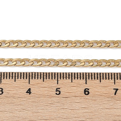 201 Stainless Steel Curb Chain Necklace for Women Men NJEW-P268-A38-2X5-1