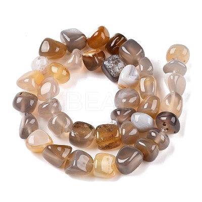 Natural Grey Agate Beads Strands G-N342-64-1