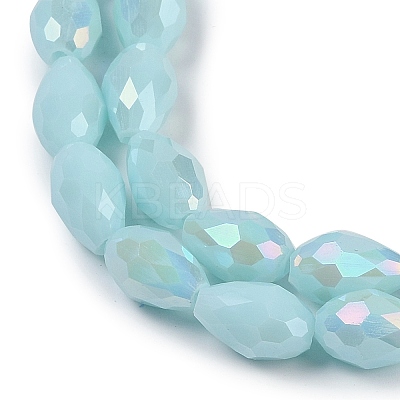 Opaque Solid Color Electroplate Glass Beads Strands LS-EGLA-N013-P4mm-B11-1