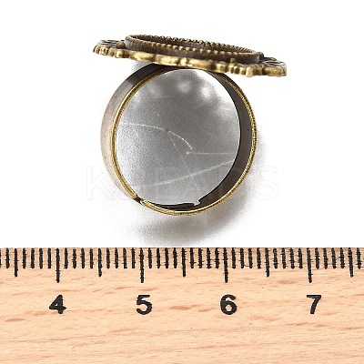 Vintage Adjustable Iron Finger Ring Components Alloy Cabochon Bezel Settings X-PALLOY-Q300-09AB-NR-1