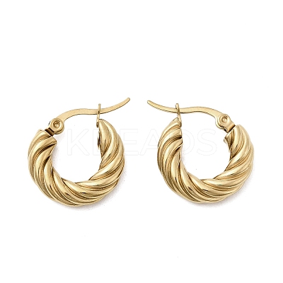 304 Stainless Steel Twist Ring Hoop Earrings EJEW-Z146-01G-01-1
