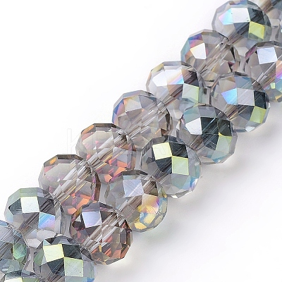 Electroplate Glass Faceted Rondelle Beads Strands X-EGLA-D020-10x8mm-15-1