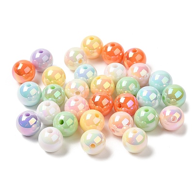 Wholesale UV Plating Rainbow Iridescent Acrylic Beads 