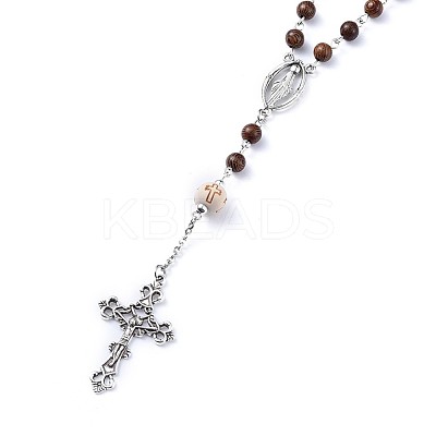 Tibetan Style Alloy Rosary Bead Necklaces NJEW-JN02455-01-1