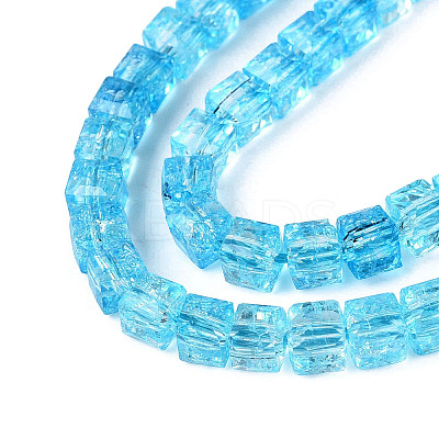 Crackle Transparent Glass Beads Strands GLAA-N062-4mm-04-1