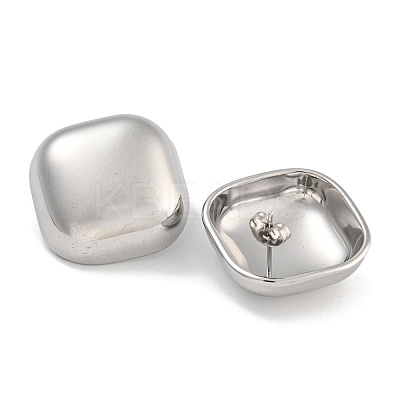 304 Stainless Steel Square Stud Earrings for Women EJEW-U022-07P-1