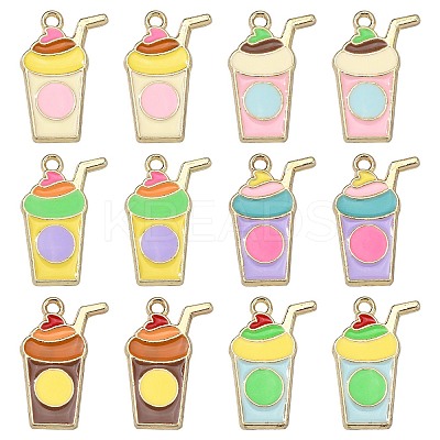 30Pcs 6 Styles Alloy Enamel Pendants ENAM-CJ0003-16-1