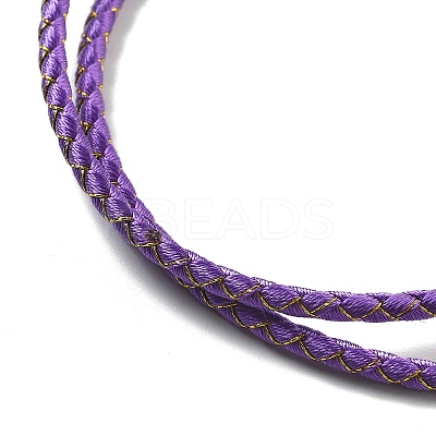 Polyester Cord Braided Necklace Makings MAK-L043-03G-04-1