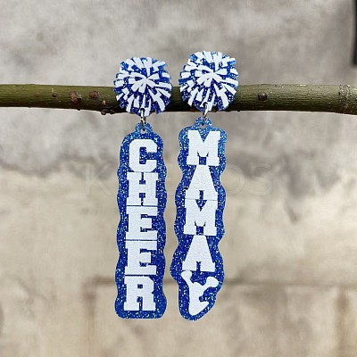 Mother's Day Printed Acrylic Dangle Stud Earrings WG5B122-01-1