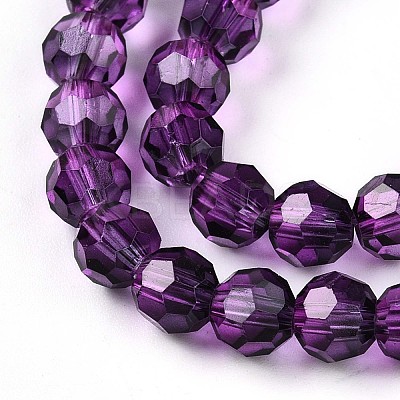 Baking Paint Transparent Glass Beads Strands DGLA-A035-T6mm-A09-1