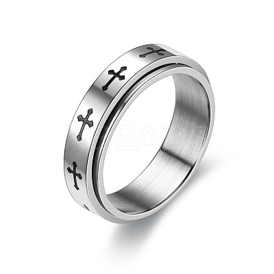 201 Stainless Steel Rotatable Finger Ring RELI-PW0001-018A-01P-1