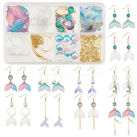 DIY Mermaid and Fishtail Shape Drop Earring Making Kit DIY-SC0018-15-1