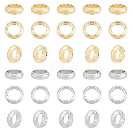 60Pcs 2 Colors 201 Stainless Steel Spacer Beads STAS-UN0055-07-1