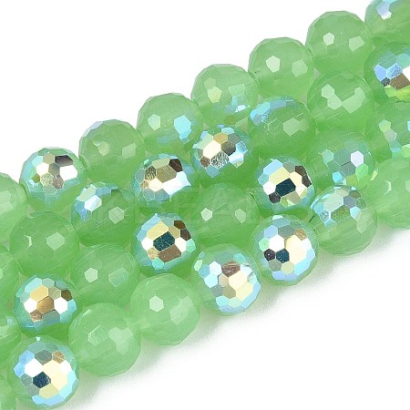 Electroplate Imitation Jade Glass Beads Strands EGLA-N024-01A-B02-1