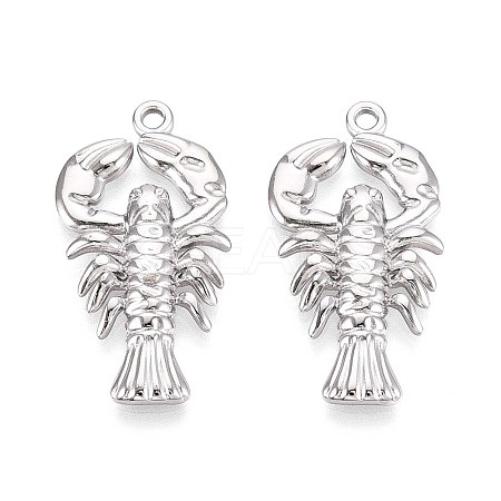 304 Stainless Steel Lobster Pendants STAS-T067-25P-1
