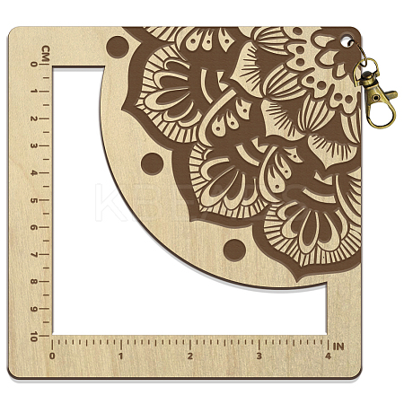 Wooden Square Frame Crochet Ruler DIY-WH0537-007-1