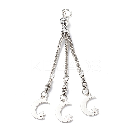 Tibetan Style Alloy Curb Chain Tassel Big Pendants FIND-I025-01C-1