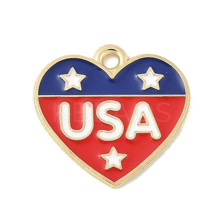 Independence Day Alloy Enamel Pandants FIND-M083-05A-G-1