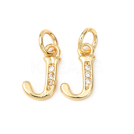 Brass Micro Pave Cubic Zirconia Charms LS-KK-I382-03G-J-1