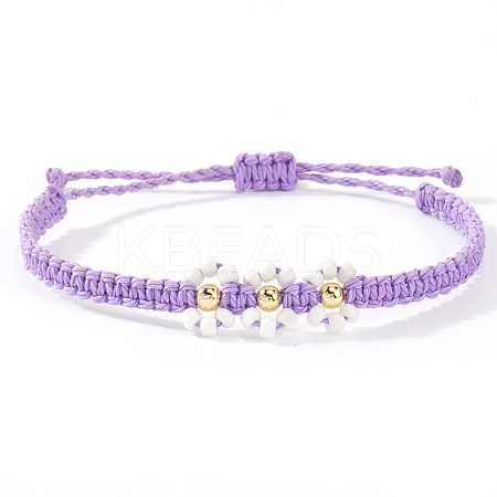 Handmade Daisy Glass Seed Bead Woven Flower Braided Bracelets CR2331-11-1