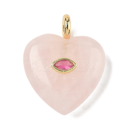 Natural Rose Quartz Pendants G-P585-03G-09-1