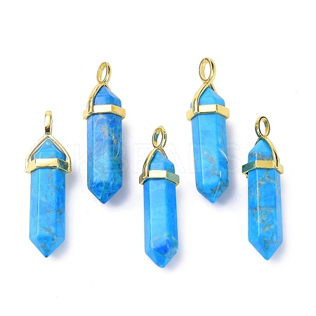 Natural Howlite Pointed Pendants G-G025-01G-04-1
