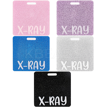 5Pcs 5 Colors Acrylic Big Pendants MACR-CN0001-01C-1