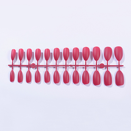 Solid Colors Matte Plastic False Nails Full Cover Fake Nails Tips LS-MRMJ-T031-15-11-1