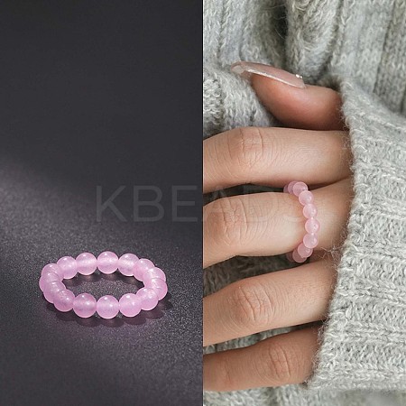 Natural Jade Stretchy Finger Rings FS-WG01730-06-1