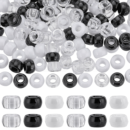 600Pcs 3 Colors Opaque Plastic Beads KY-SC0001-89-1