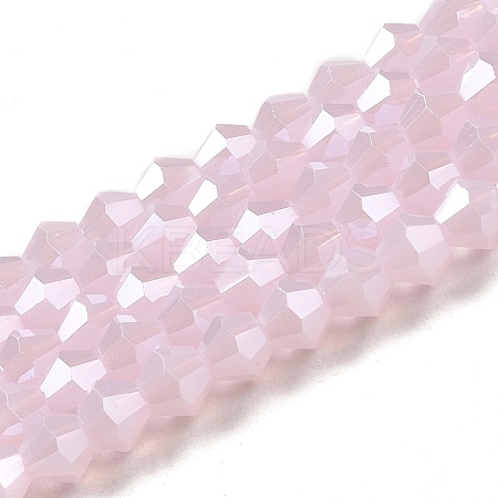 Imitation Jade Electroplate Glass Beads Strands GLAA-F029-J4mm-C02-1