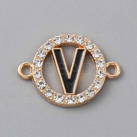 Zinc Alloy Crystal Rhinestone Connector Charms ALRI-WH0005-17V-KCG-1