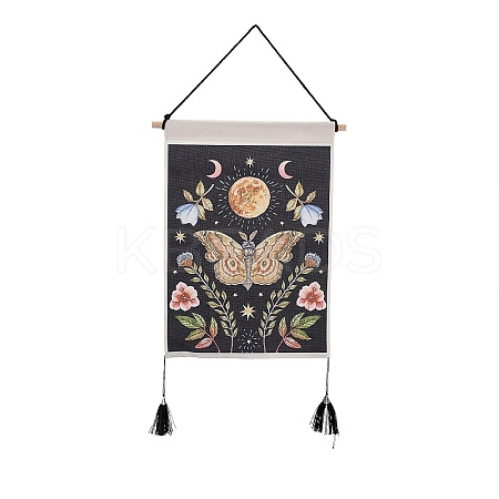Bohemia Style Cloth Wall Hanging Tapestry HJEW-E003-01R-1