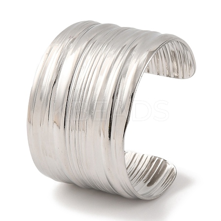 304 Stainless Steel Cuff Bangles for Women BJEW-D050-01S-1