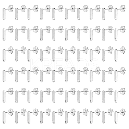60Pcs 201 Stainless Steel Stud Earring Findings with Hole FIND-DC0006-59-1