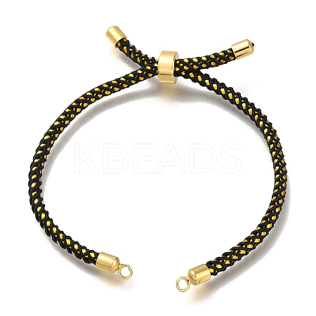 Braided Cotton Cord Slider Bracelet Making MAK-R001-01G-08-1